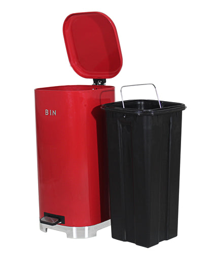 Retro Pedal Dust Bin 30LT - Red