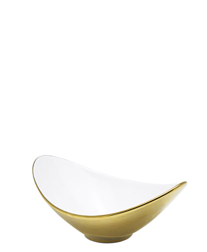 Symphony Adorn Serving Bowl 30cm - White & Gold