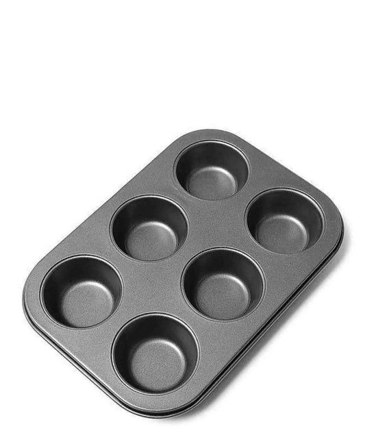 Kitchen Life 6 Cup Muffin Pan - Black