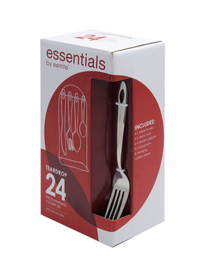 Eetrite 24 Piece Essentials Teardrop Hanging Cutlery Set - Silver