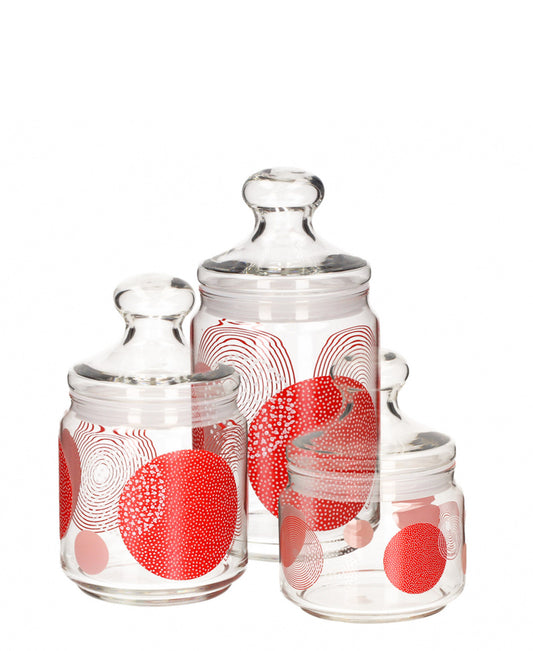 Lumiarc Constellation 3 Piece Canister Set - Red