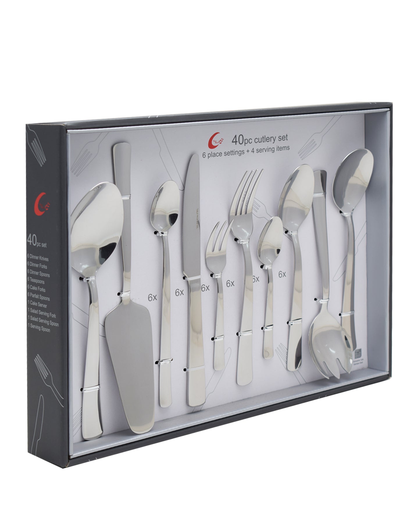 Table Pride Cutlery Set 40 Piece - Silver