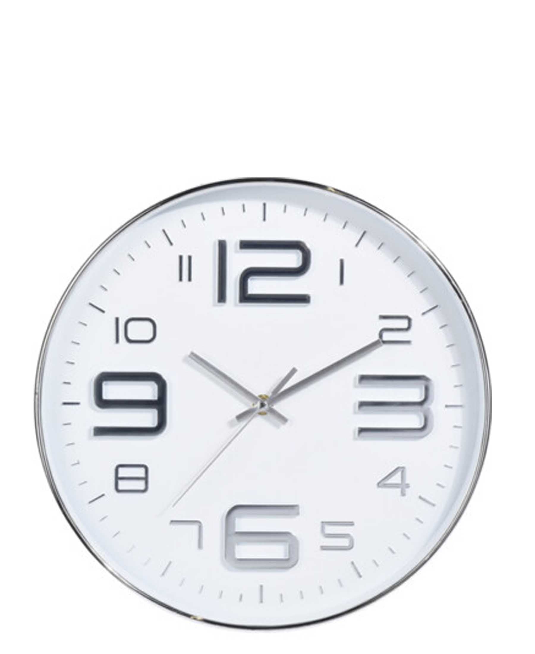 Urban Decor 30.5cm Wall Clock - White & Silver