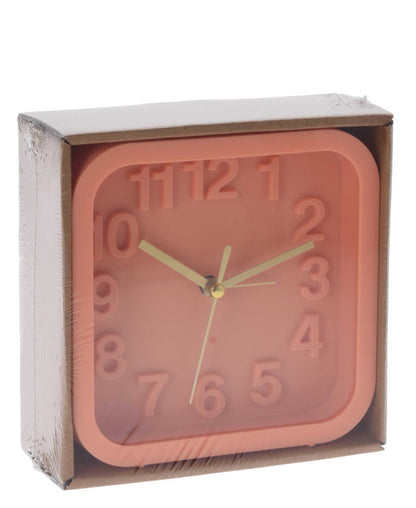 Urban Decor Square Alarm Clock 13.2cm - Orange