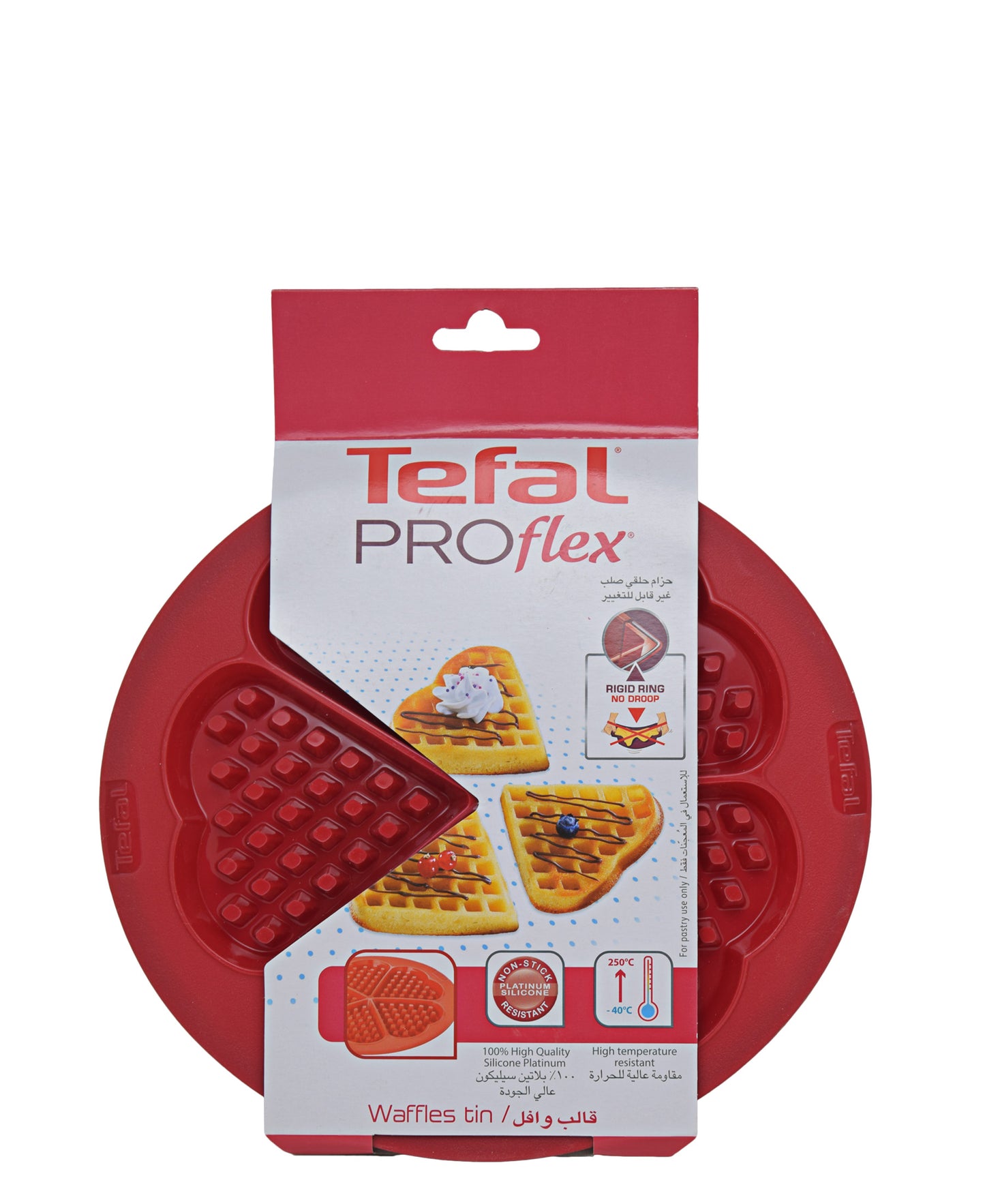 Tefal Proflex Silicone Waffle 5 Hearts - Red