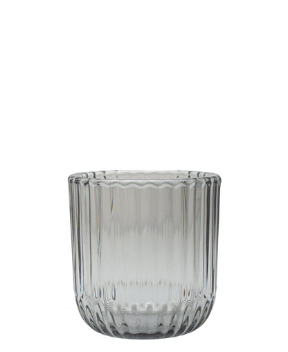 Eetrite Ribbed Tumbler 9cm - Smoked Grey