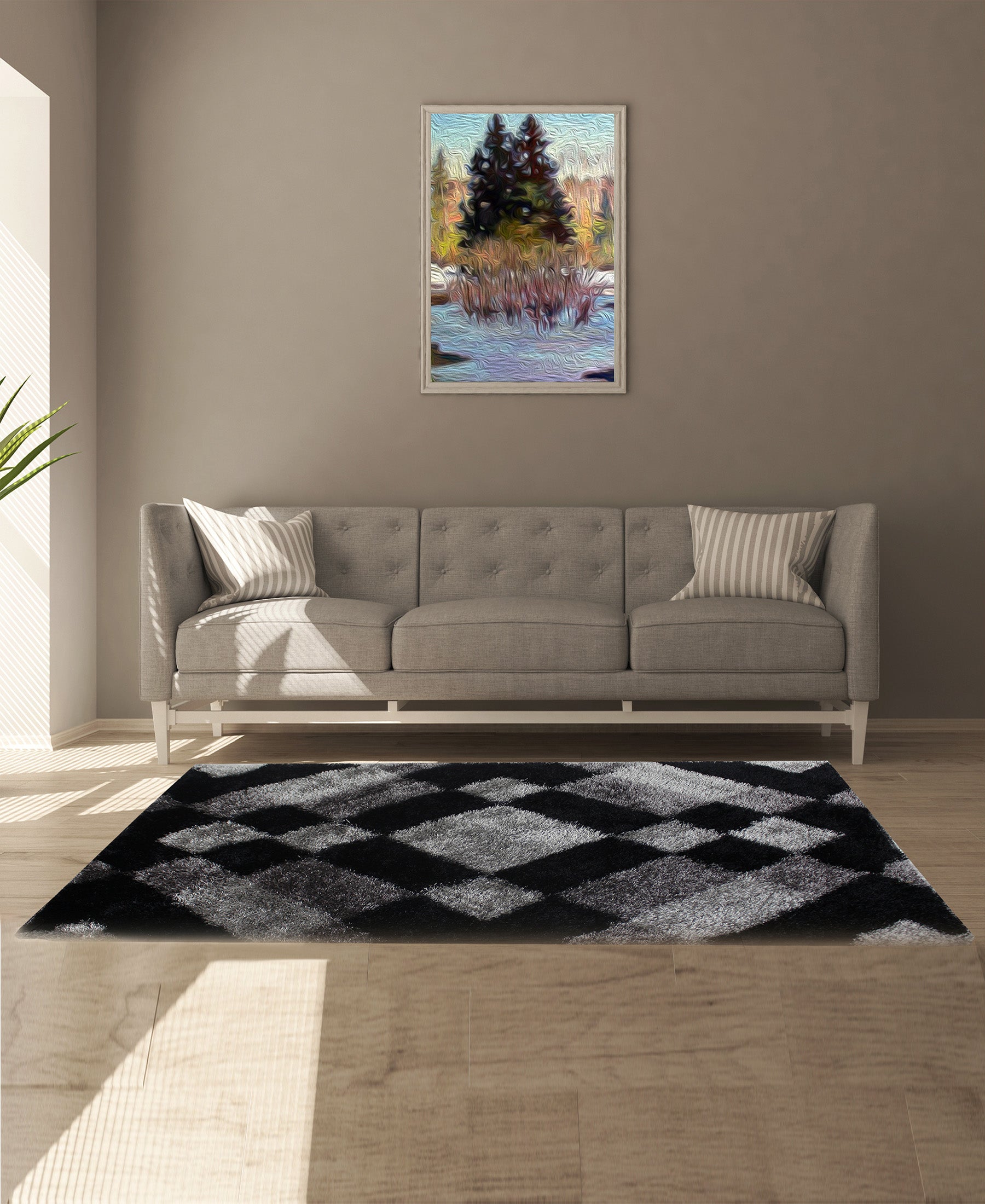 Emporium Shaggy Carpet 1200mm x 1600mm - Black