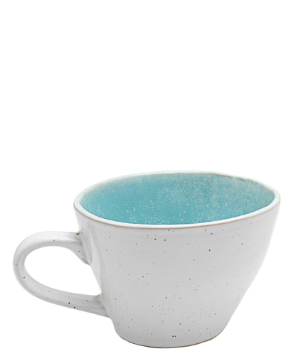 Kitchen Life Ceramic Soup Mug - White & Blue