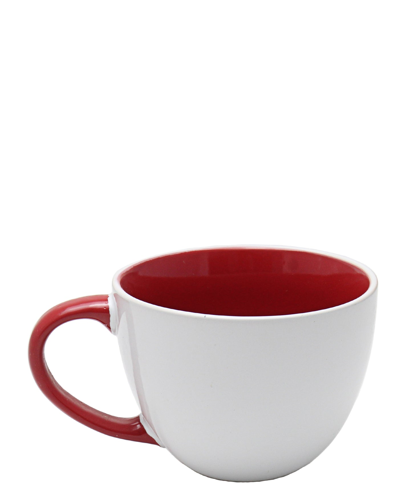 Kitchen Life Ceramic Soup Mug - White & Red