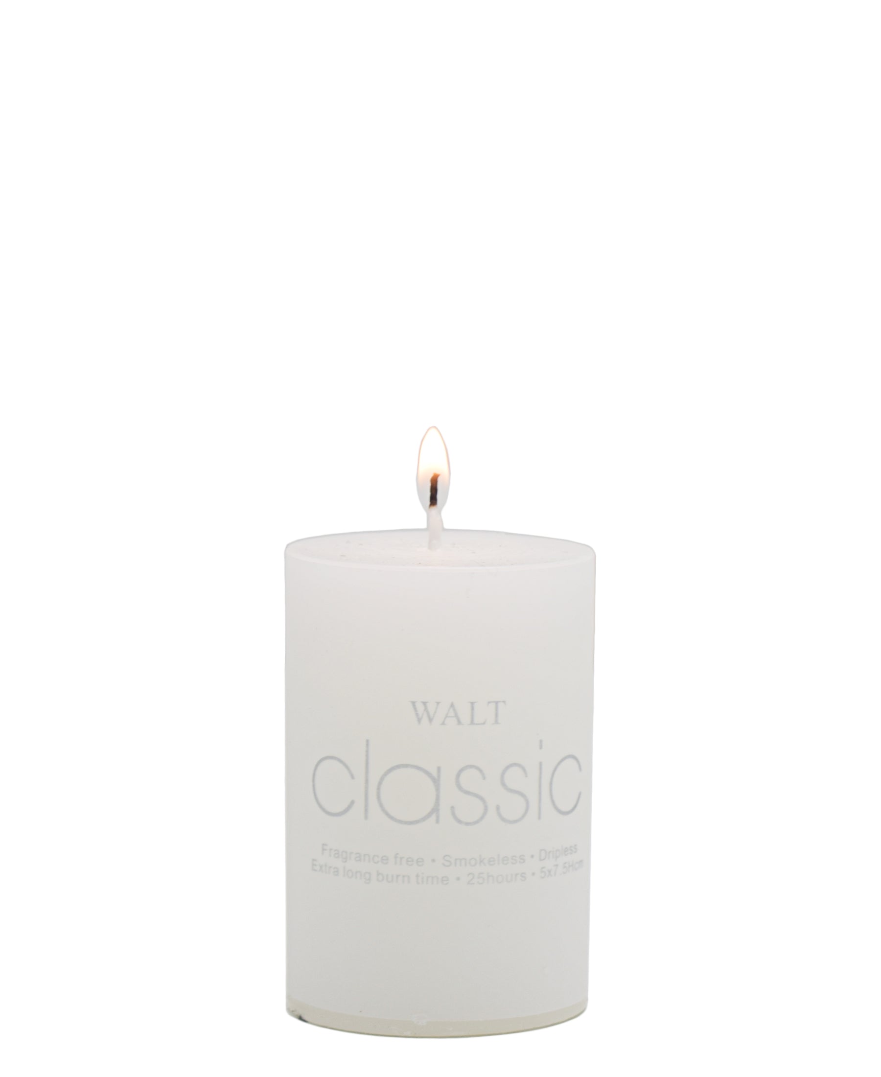 Urban Decor Candle Pillar 5 x 7.5cm - White