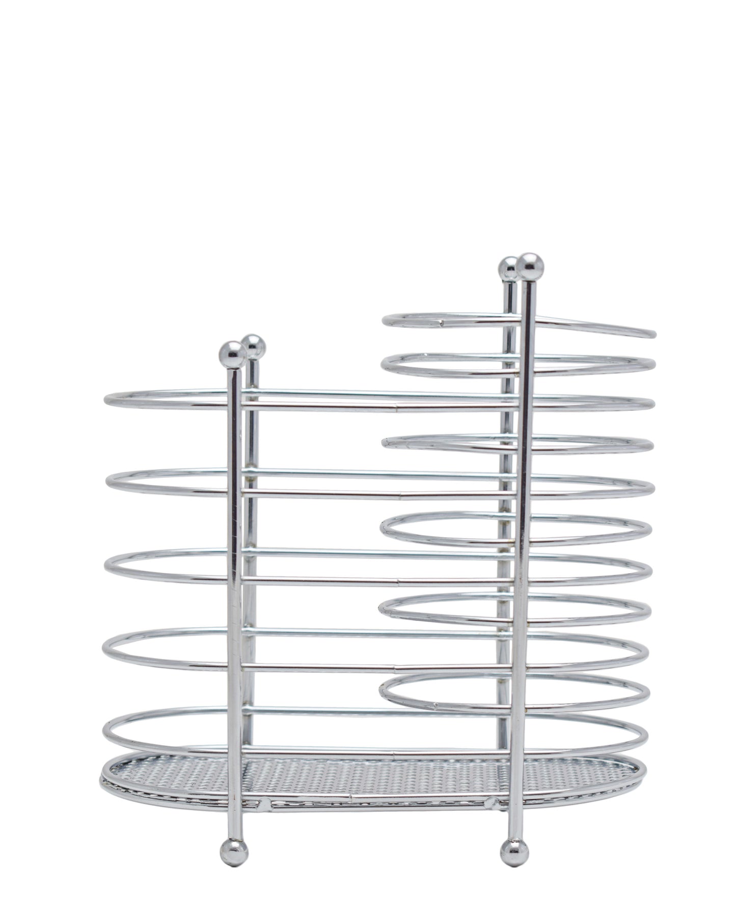 Kitchen Life Chrome Swirl Cutlery Holder - Silver