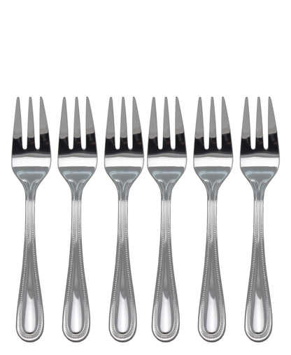 Kitchen Life Stainless Steel 6pc Cake Forks - Silver