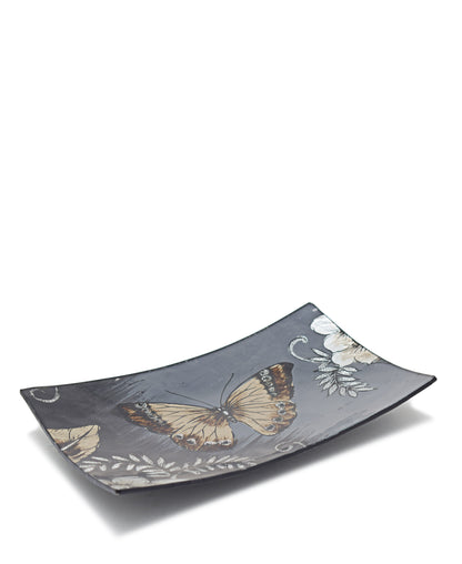 Kitchen Life Butterfly Square Platter - Black