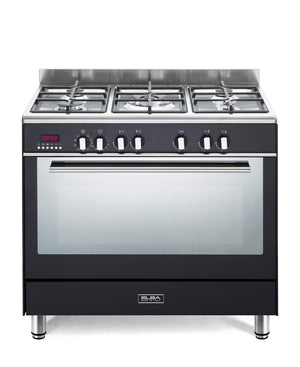 Elba Fusion 90cm 5 Burner Gas Cooker With Electric Oven -  Black