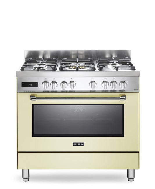 Elba Excellence 90cm 5 Burner Gas Cooker With Electric Oven - Cream