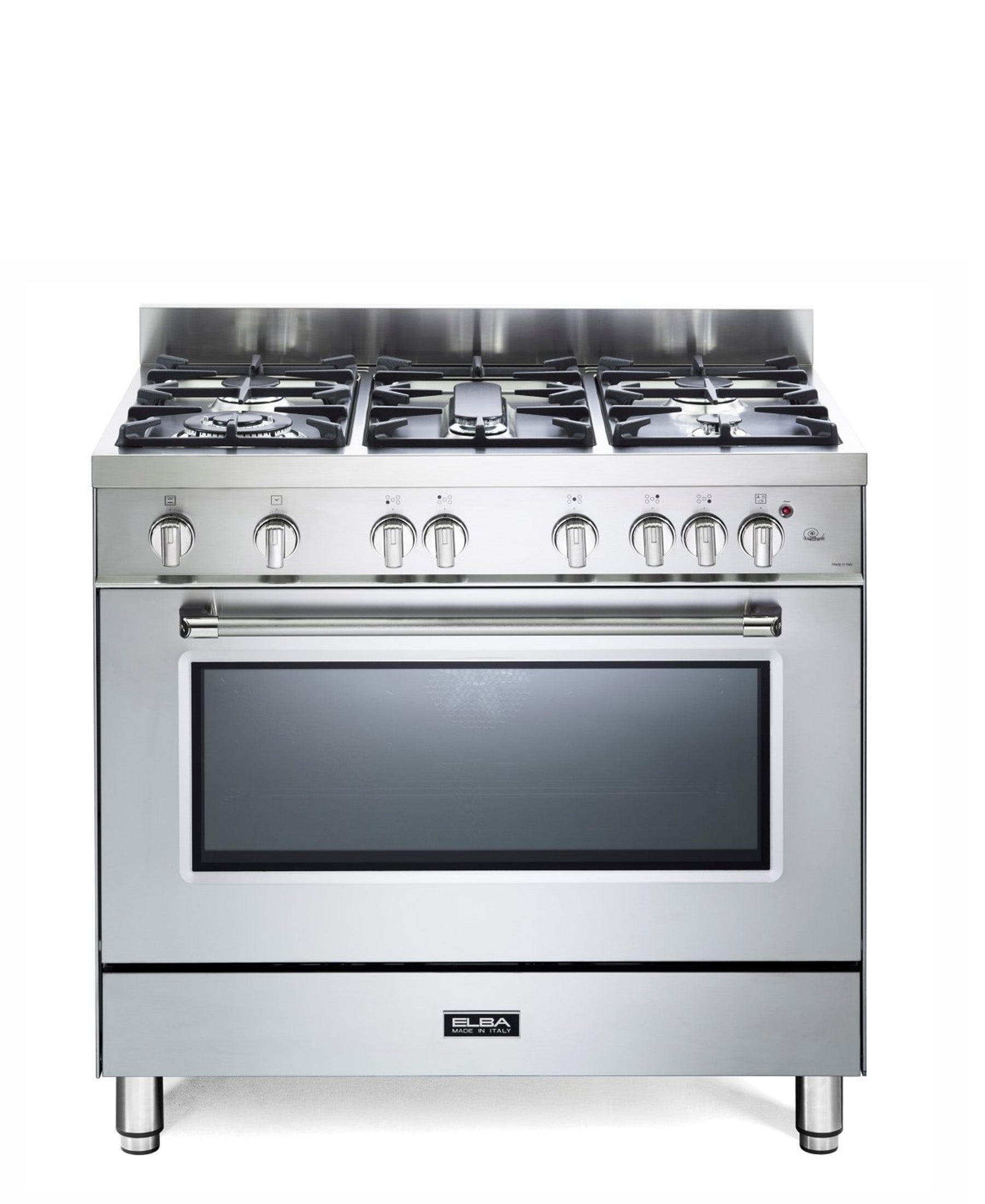 Elba Excellence 90cm 5 Burner Gas Cooker With Gas Oven - Silver
