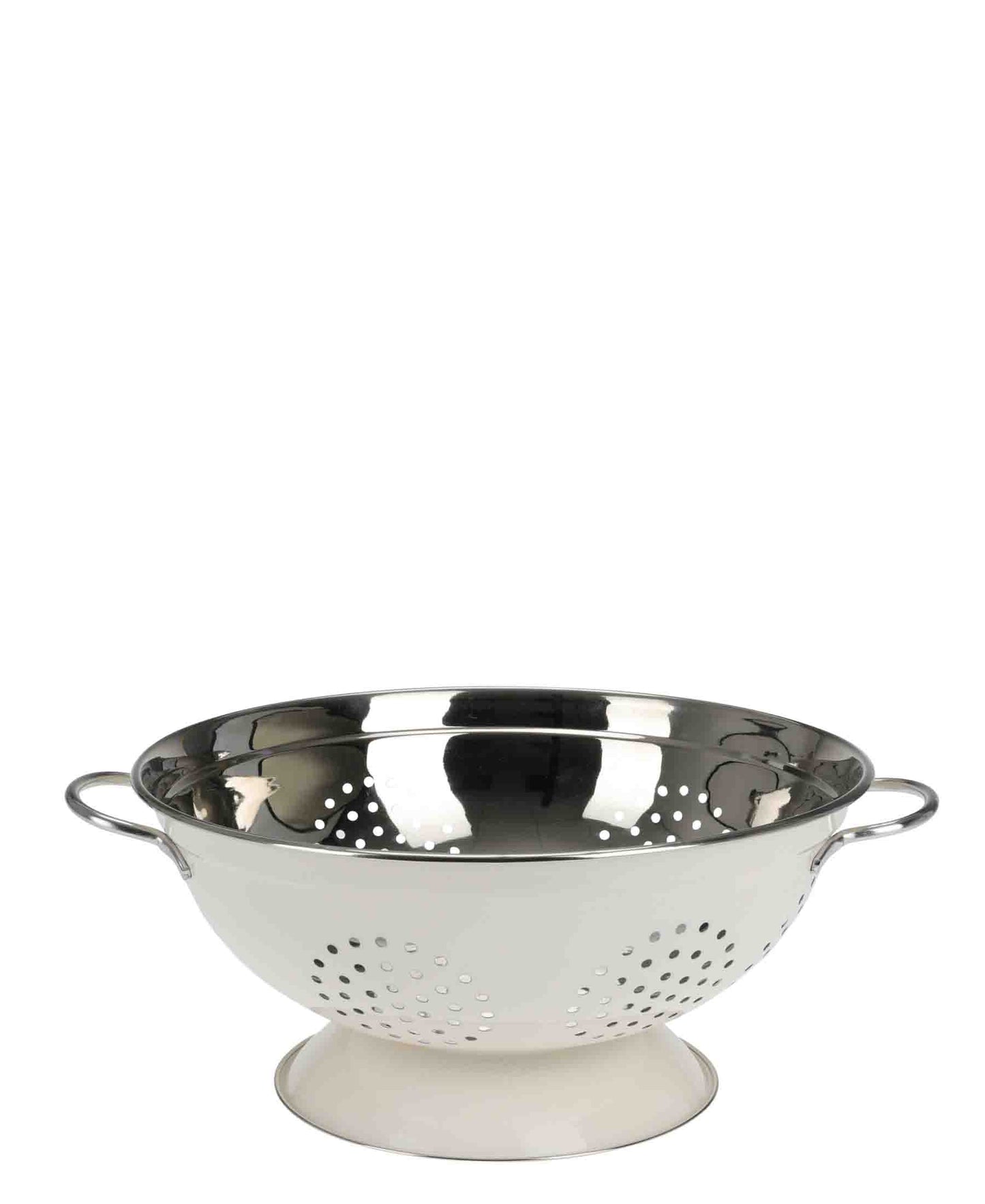 Kitchen Life 28cm Stainless Steel Colander - Cream
