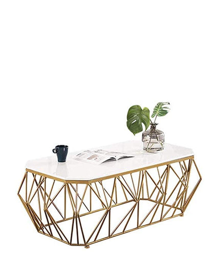 Exotic Designs Abstract Coffee Table - White & Gold