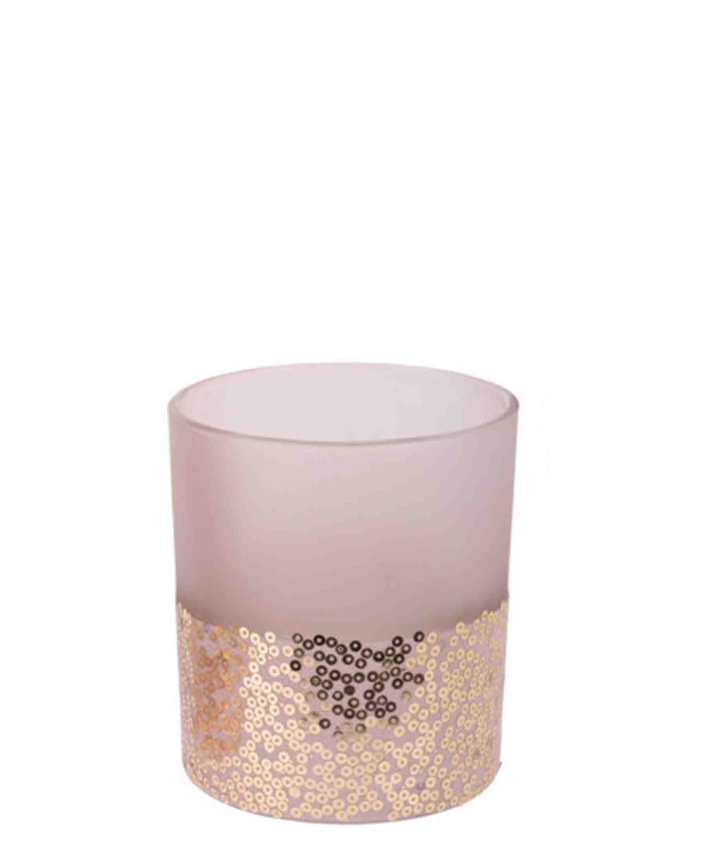 Urban Decor Velvet & Amber 10cm Tealight Holder - Mink