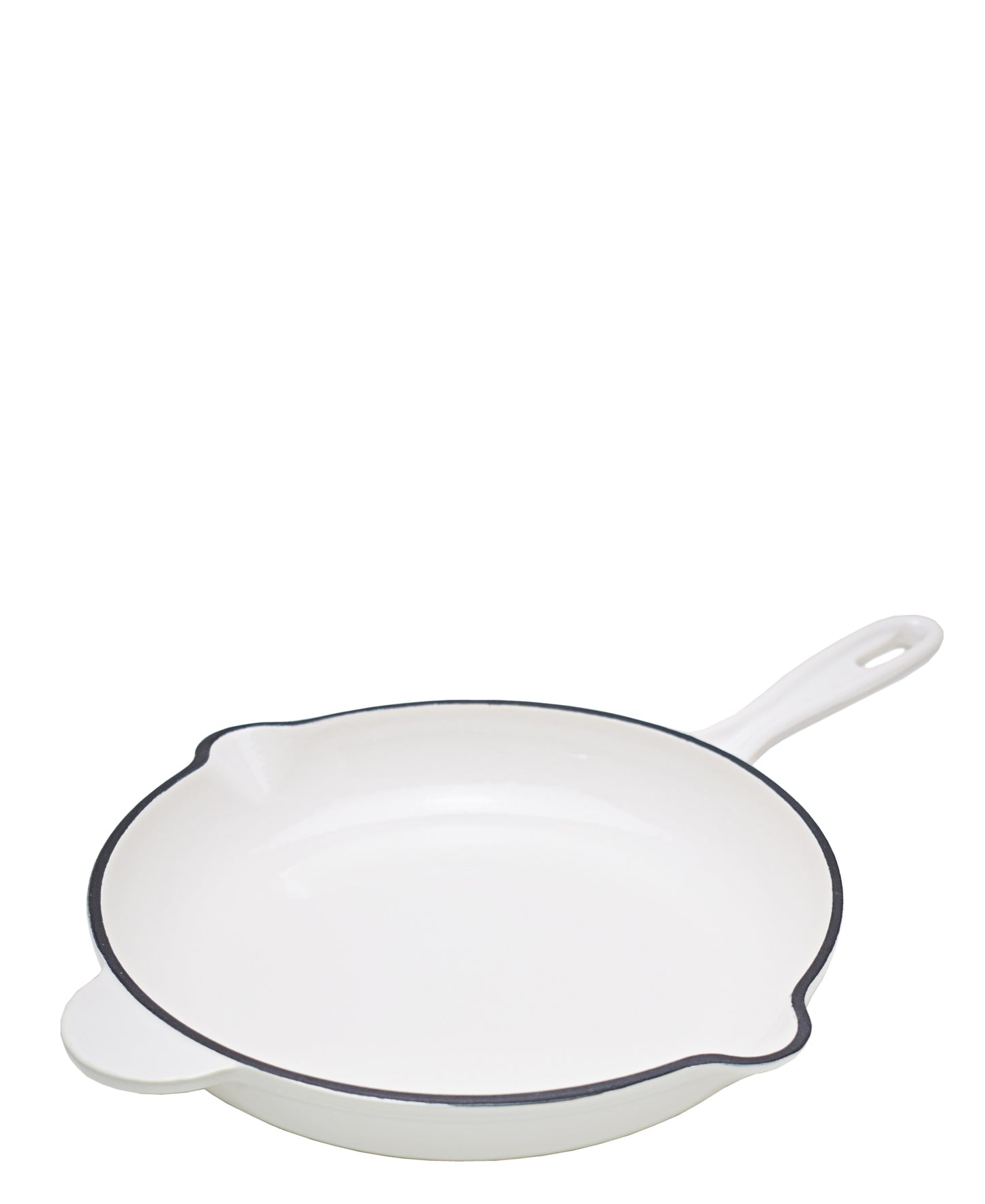 Aqua Enamel Cast Iron Fry Pan 45cm - White