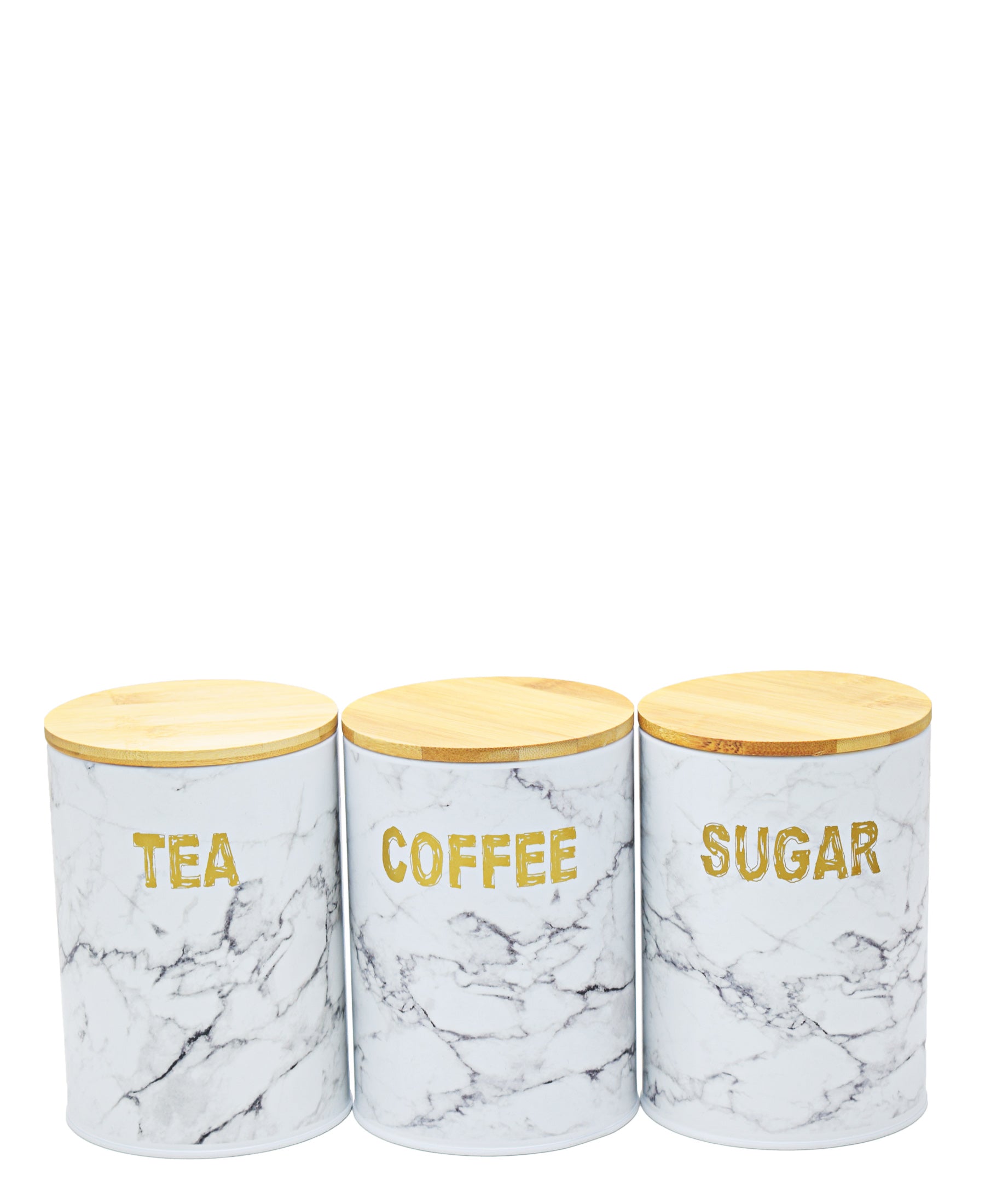 Aqua 3 Piece Marble Canister - White & Grey