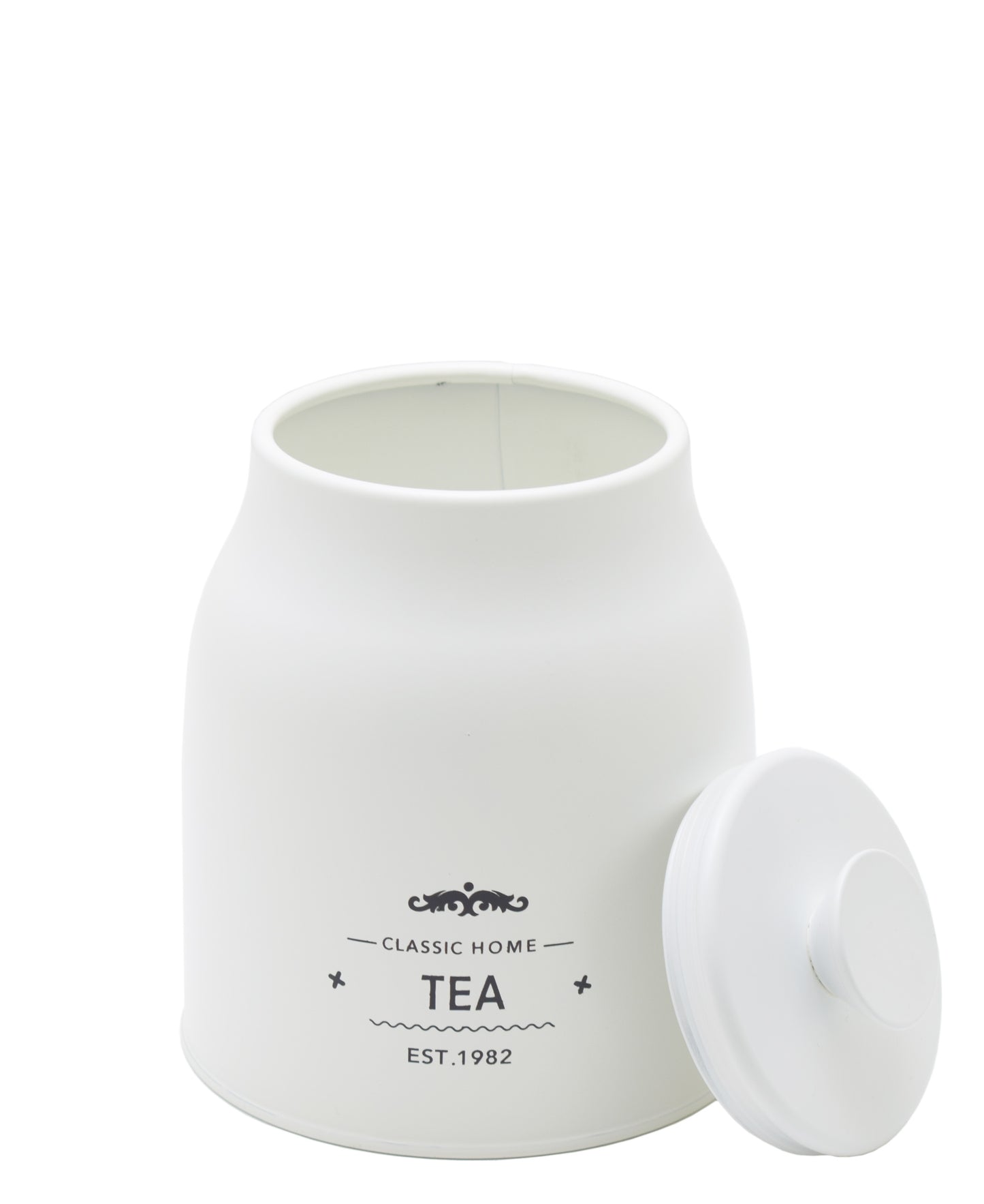 Aqua Iron White Tea Canister - White