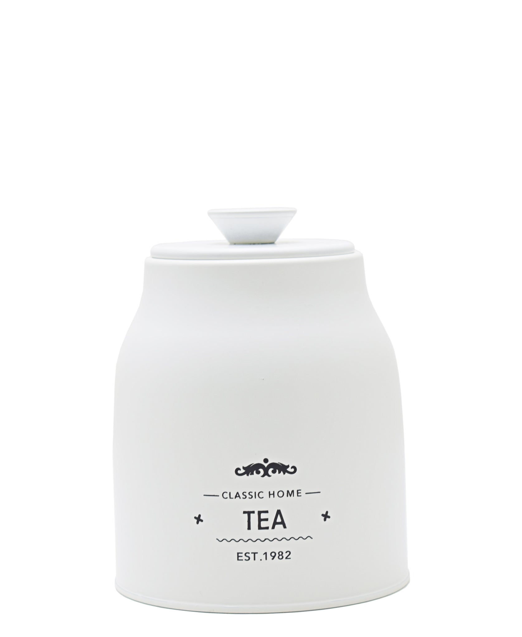 Aqua Iron White Tea Canister - White