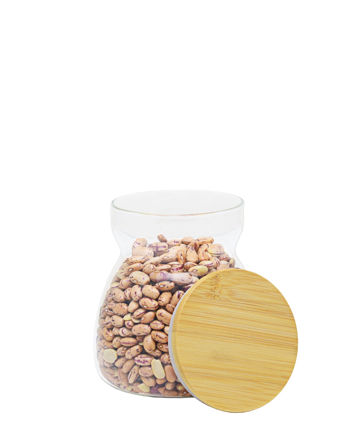 Siena Small Borosilicate Canister With Bamboo Lid - Clear