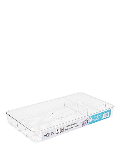 Aqua 33cm Draw Organizer 4 Division - Clear