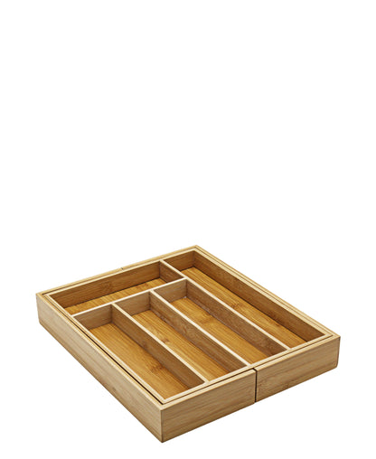 Bamboo Extendable Cutlery Tray - Oak