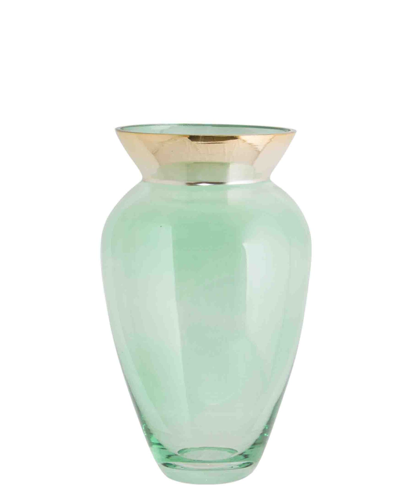 Urban Decor 26cm Vase With Gold Rim - Mint Green