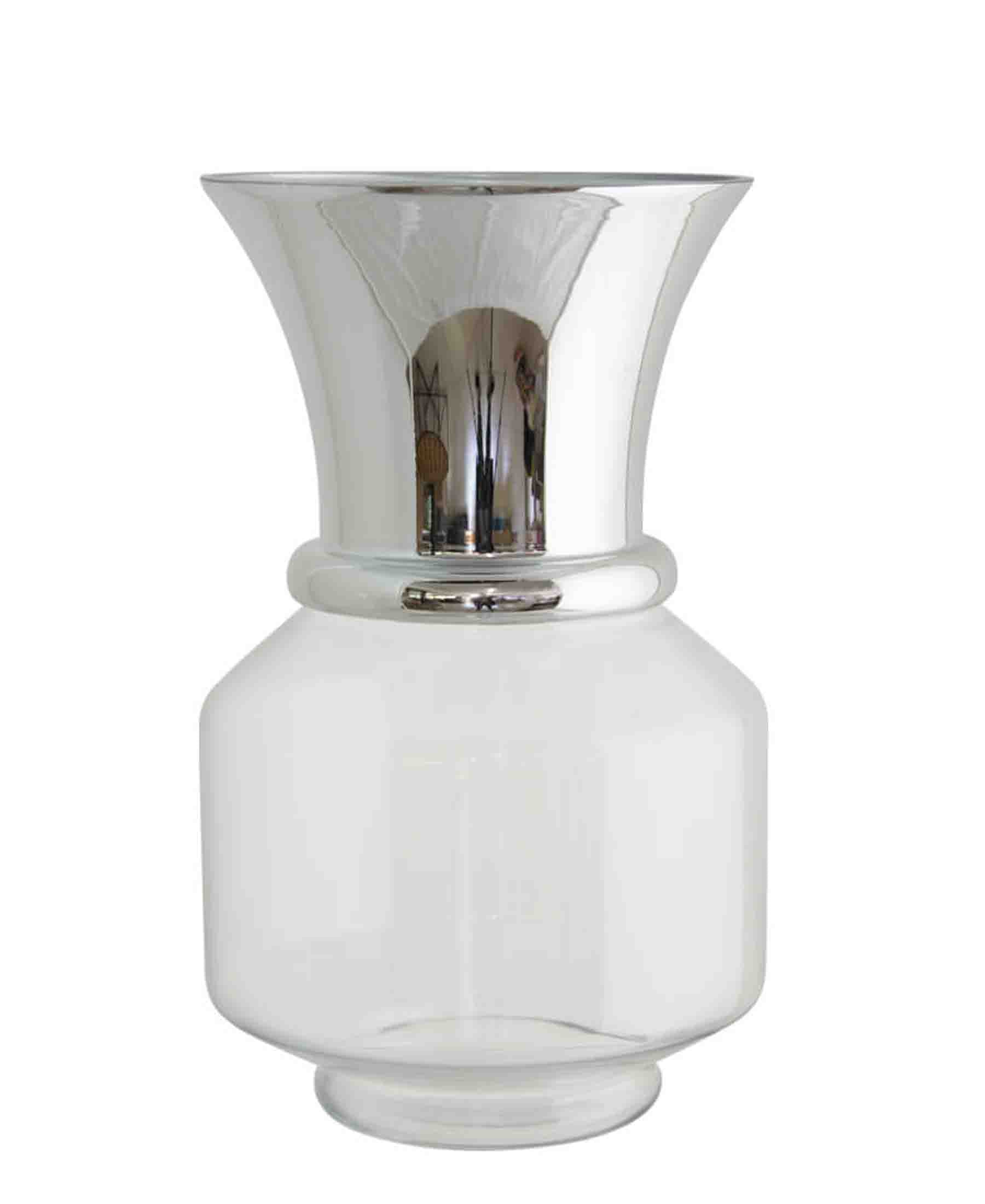 Urban Decor Trumpet Vase Silver & Clear The Culinarium