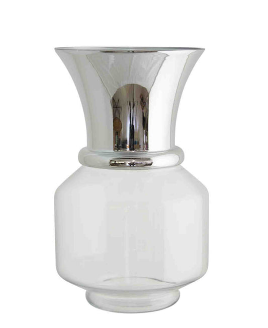 Urban Decor Trumpet Vase - Silver & Clear