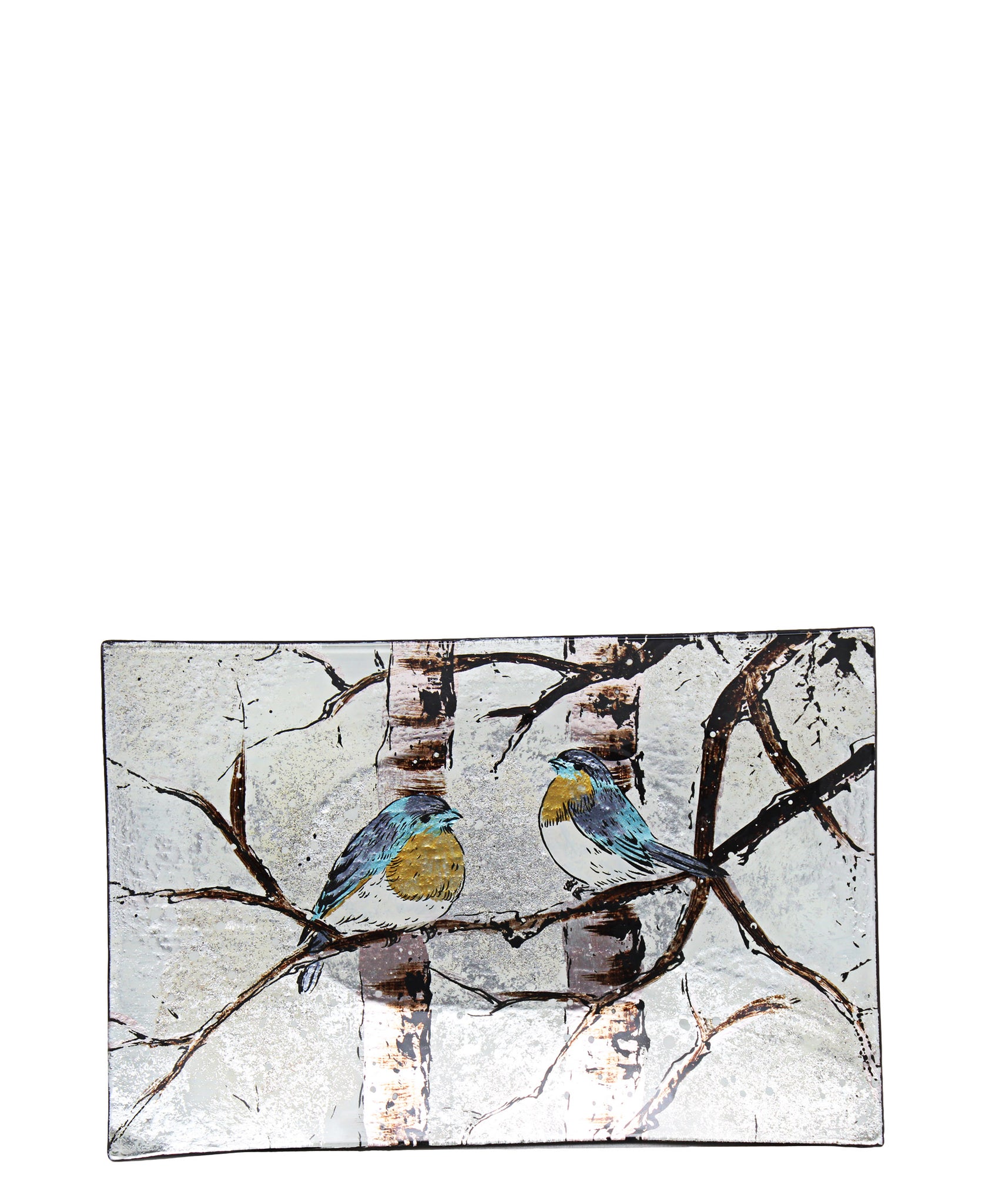 Kitchen Life Birds In The Tree Plate - White & Brown
