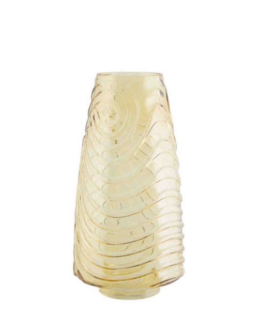 Urban Decor 32cm Textured Glass Vase - Yellow