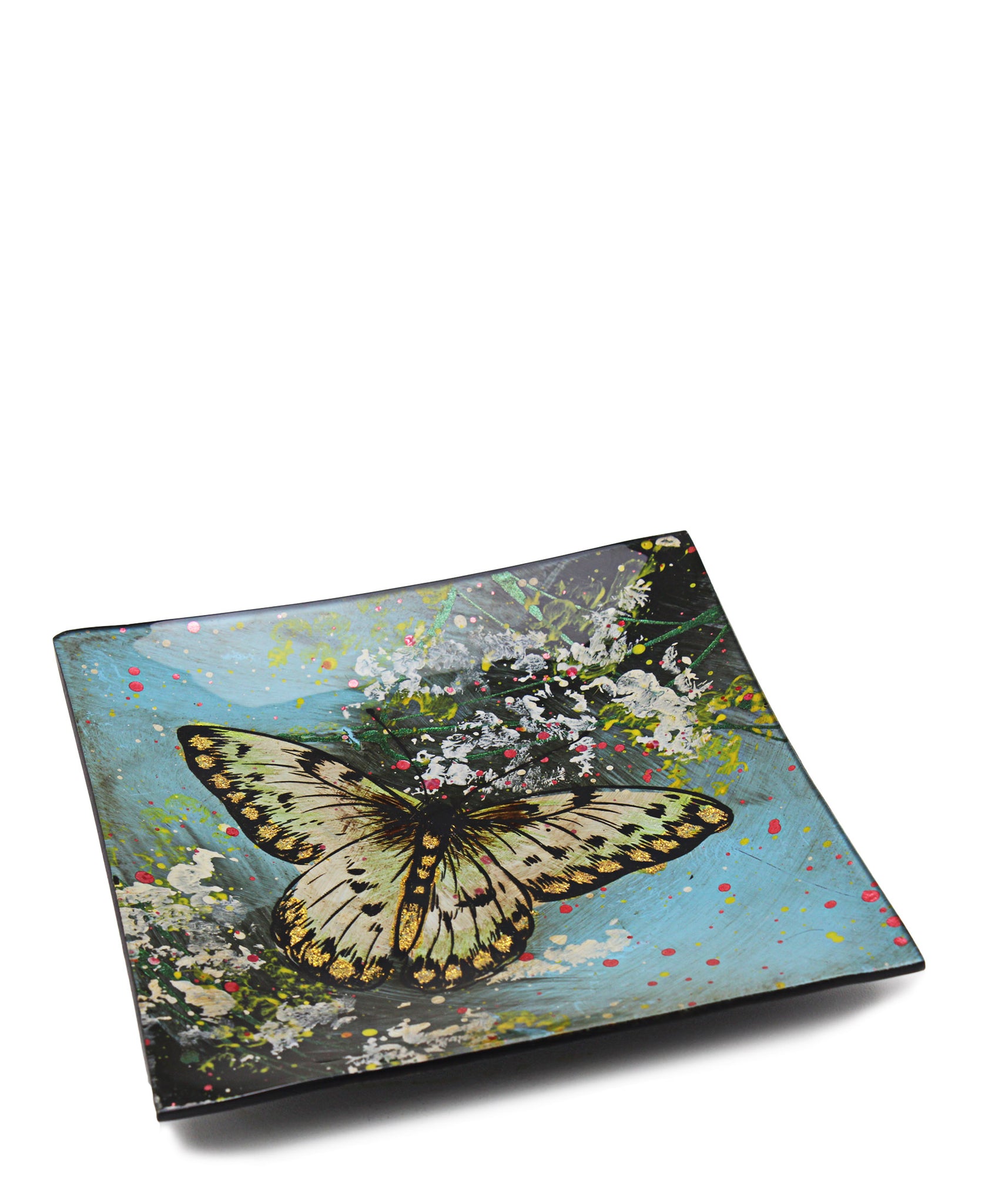 Kitchen Life Butterfly Plate - Gold & Cream