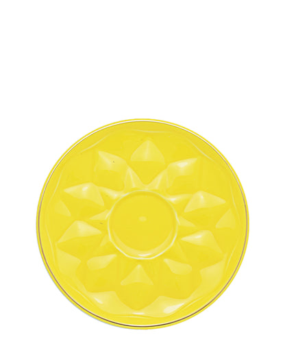 Kitchen Life Cup & Saucer 3 Piece - Yellow With Gold Rim