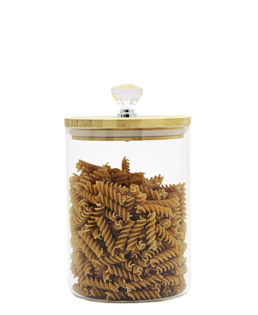 Kitchen Life Borosilicate Canister Jewel With Bamboo Lid - Clear
