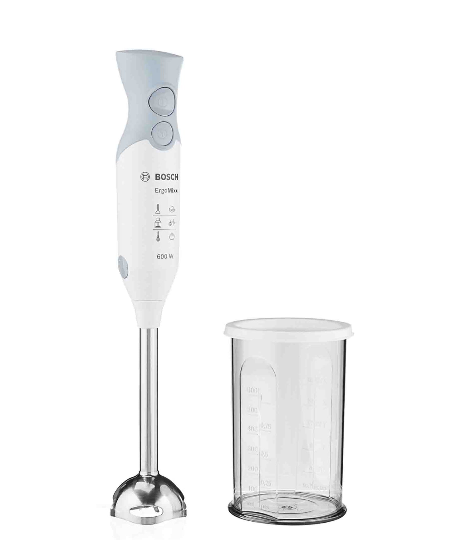 Bosch Slim 600W Hand Blender with Measuring Jug - White & Grey