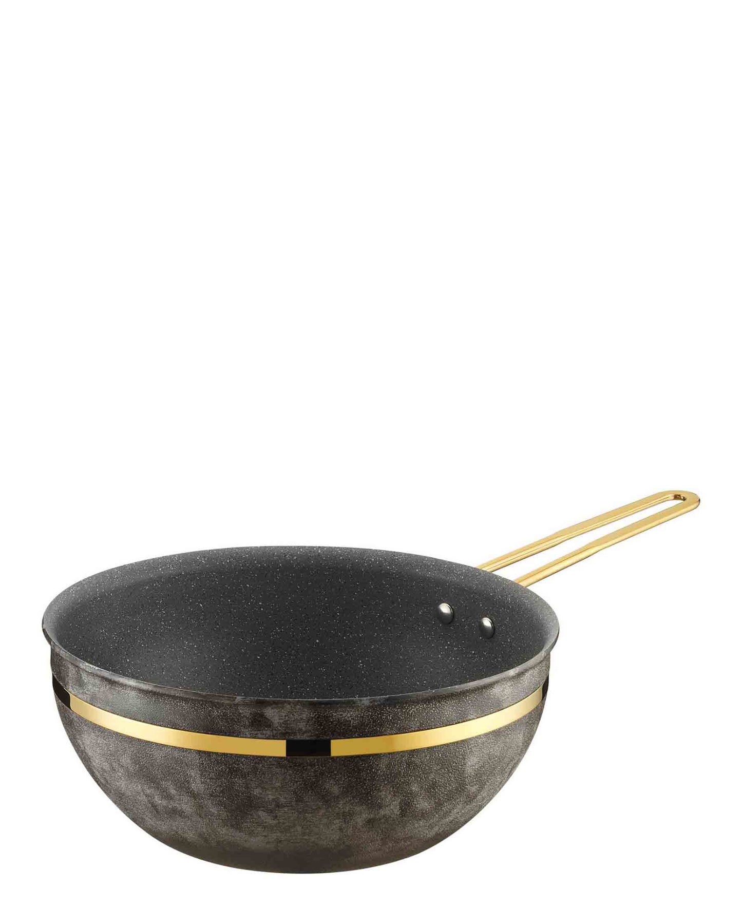 Brioni Royal Stone 26cm Granite Wok Pan - Fabric & Gold