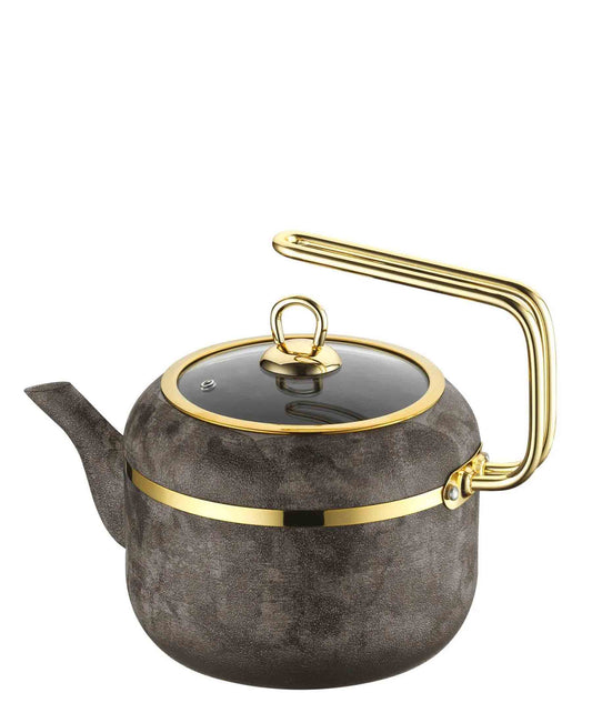 Brioni Royal Stone 2,5L Teapot - Sandstone & Gold