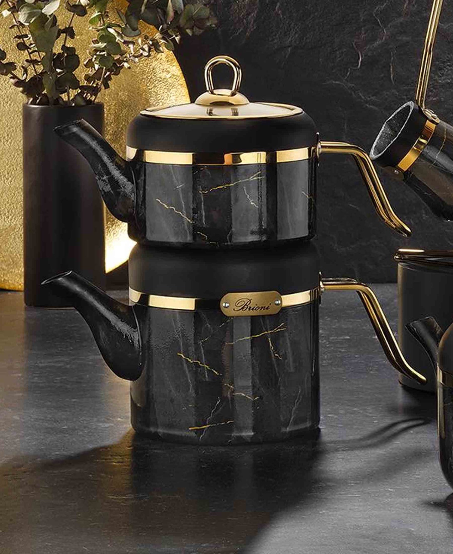 Brioni Selection Granite Teapot Set - Black