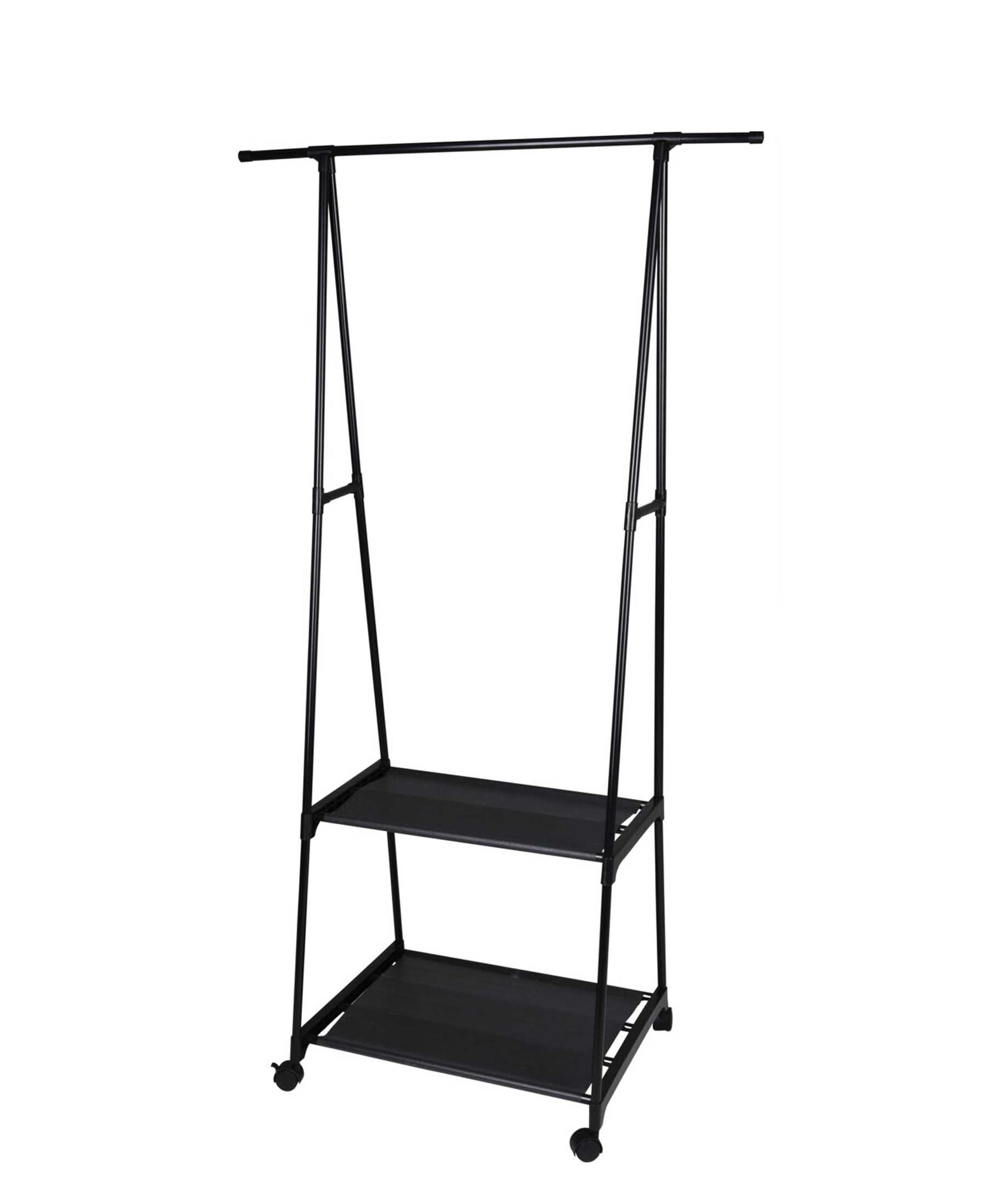 Storage Solutions Clothing Rack With 2 Layers - Black