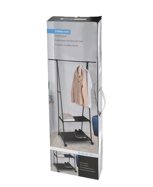 Storage Solutions Clothing Rack With 2 Layers - Black