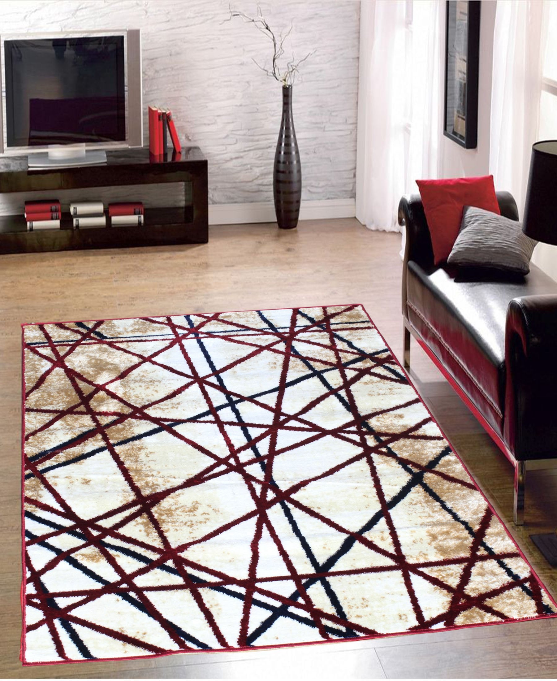 Cape Town Abstract Carpet 800mm x 2000mm - Red