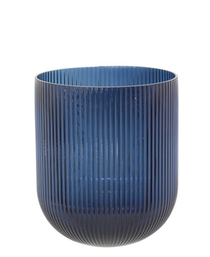 Urban Decor Ribbed Vase 24cm - Blue