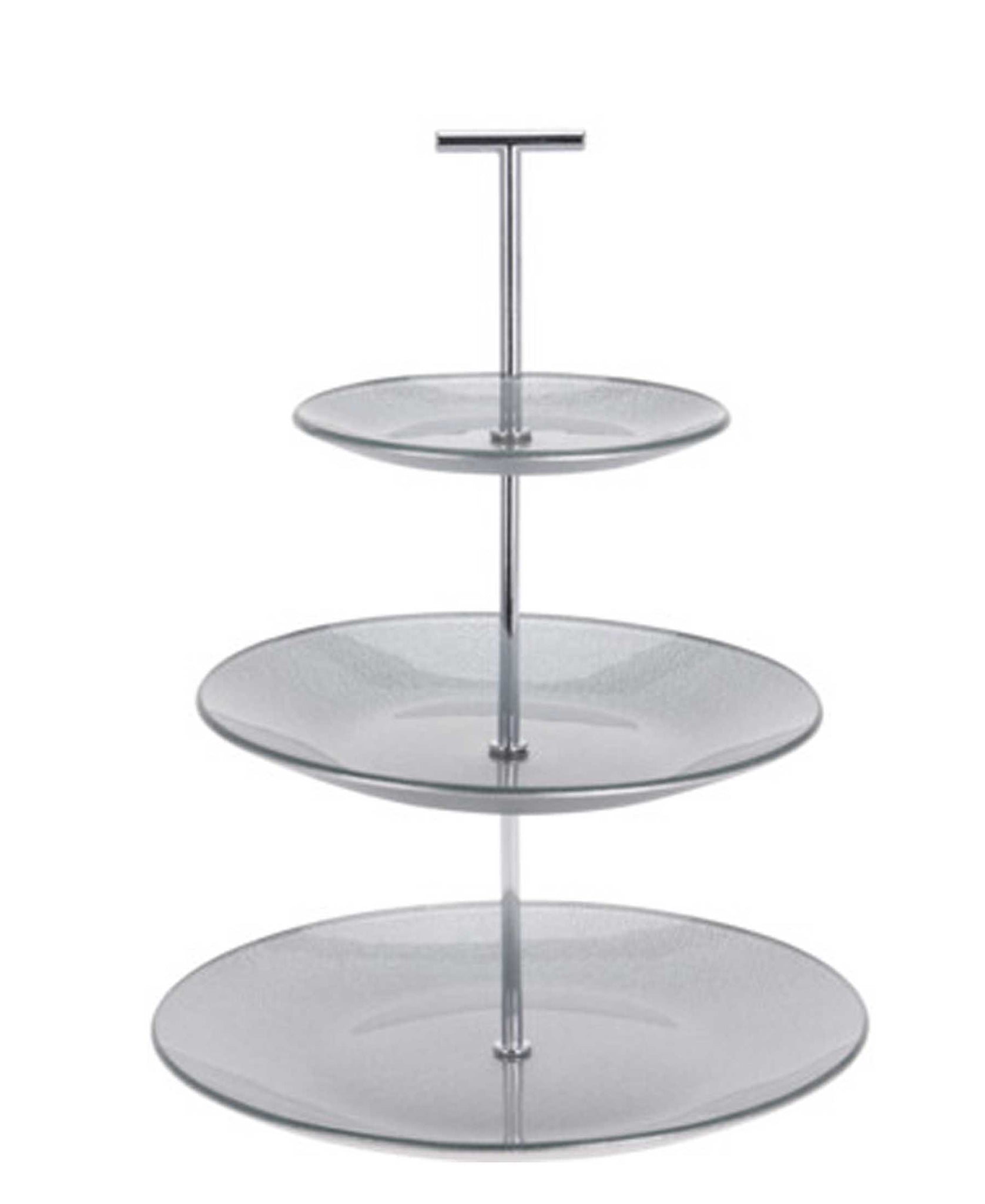Excellent Houseware 3 Tier Footed Glass Stand - Silver