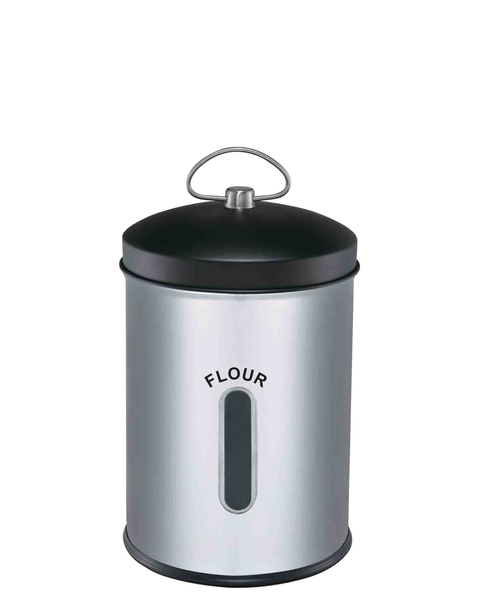 CH 5 5lt Flour Canister With Black Lid Silver The Culinarium   CH019 2048x2048 