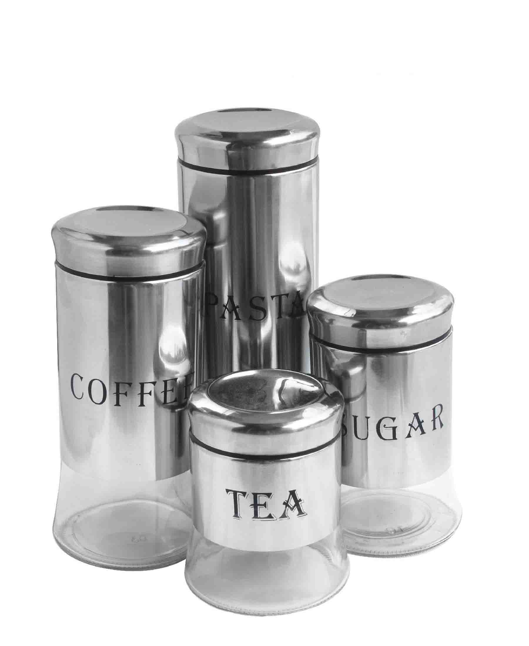 CH 4Pcs Canister Set Silver The Culinarium