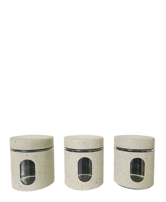 CH 3Pcs Canister Set With Window - Beige